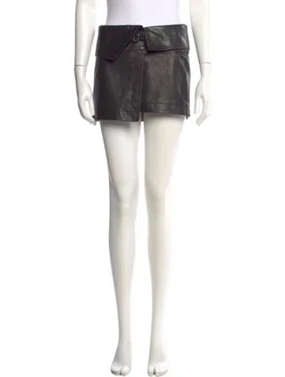 Pre-owned Isabel Marant Lambskin Mini Skirt In Black
