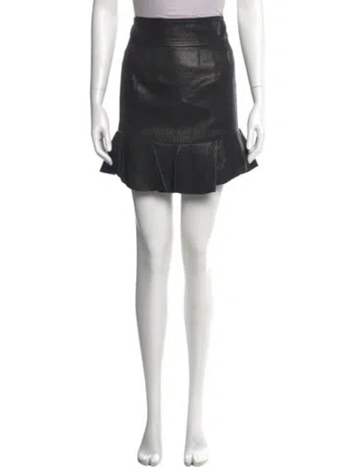 Pre-owned Isabel Marant Lambskin Mini Skirt In Black