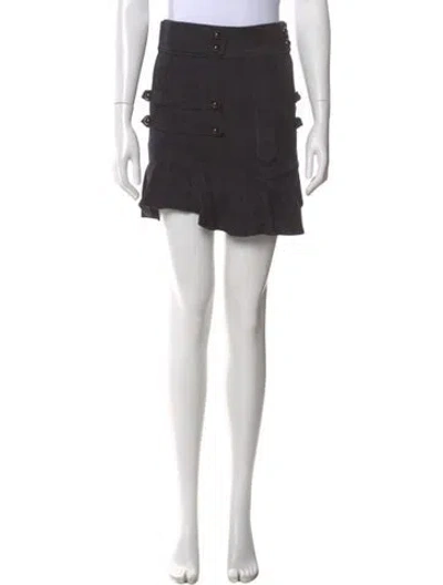 Pre-owned Isabel Marant Lambskin Mini Skirt In Black