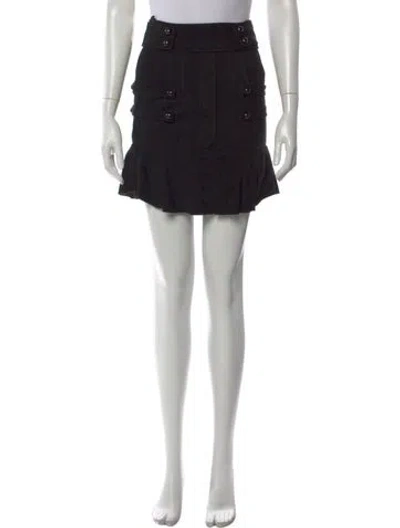 Pre-owned Isabel Marant Lambskin Mini Skirt In Black