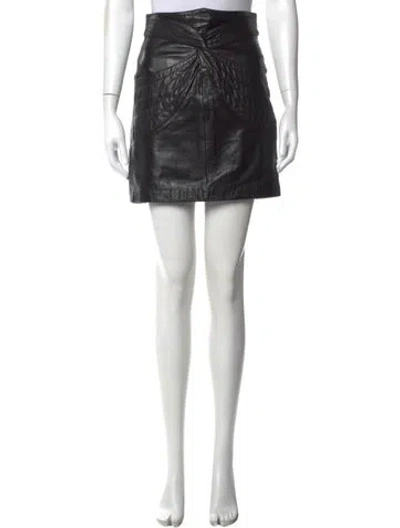 Pre-owned Isabel Marant Lambskin Mini Skirt In Black