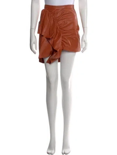 Pre-owned Isabel Marant Lambskin Mini Skirt In Orange