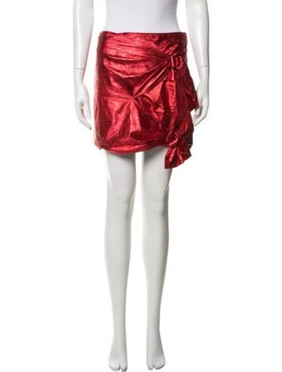 Pre-owned Isabel Marant Lambskin Mini Skirt In Red