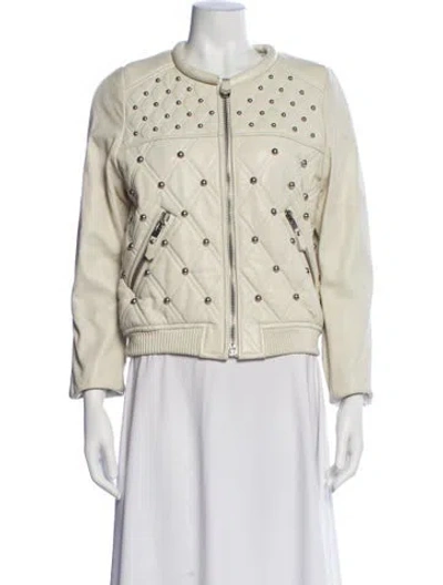 Pre-owned Isabel Marant Lambskin Polka Dot Print Evening Jacket In Neutral