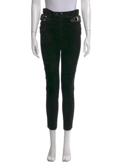 Pre-owned Isabel Marant Lambskin Skinny Leg Pants In Black