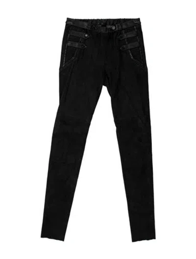 Pre-owned Isabel Marant Lambskin Skinny Leg Pants In Black
