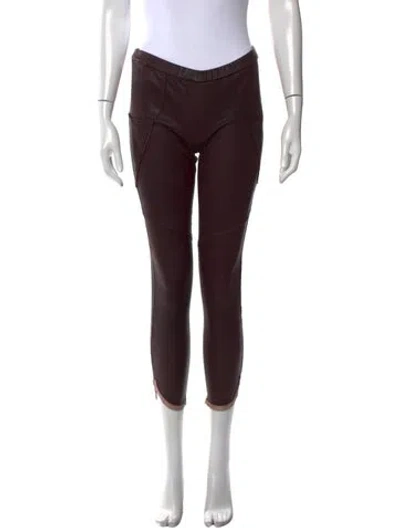 Pre-owned Isabel Marant Lambskin Skinny Leg Pants In Brown