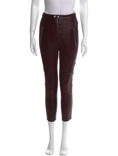 Pre-owned Isabel Marant Lambskin Skinny Leg Pants In Red