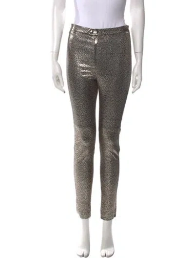 Pre-owned Isabel Marant Lambskin Skinny Leg Pants W/ Tags In Gold