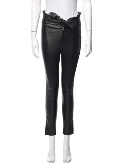 Pre-owned Isabel Marant Lambskin Straight Leg Pants In Black