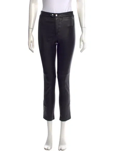 Pre-owned Isabel Marant Lambskin Straight Leg Pants In Black