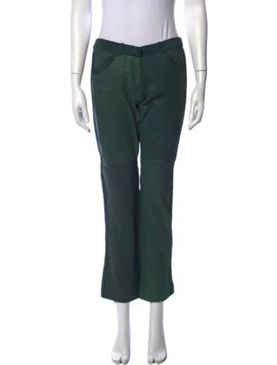 Pre-owned Isabel Marant Lambskin Straight Leg Pants In Green