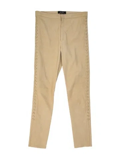Pre-owned Isabel Marant Lambskin Straight Leg Pants In Neutrals