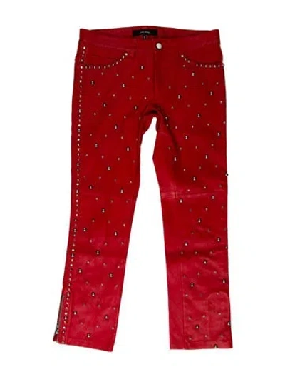 Pre-owned Isabel Marant Lambskin Straight Leg Pants In Red