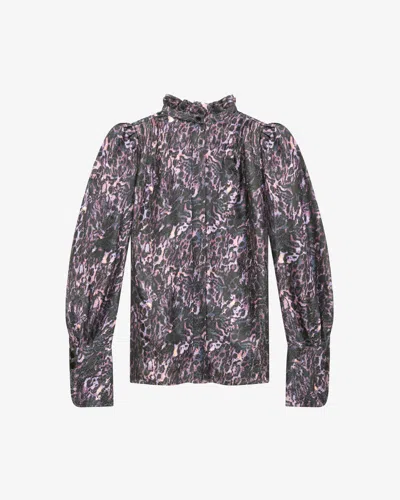 Isabel Marant Lamia Blouse In Dark Plum