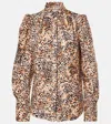 Isabel Marant Lamia Leopard-print Ruffled Blouse In Neutrals