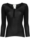 Isabel Marant Lamylic Long Sleeve Cotton Top In Black