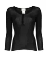 Isabel Marant Lamylic Long Sleeve Cotton Top In Black