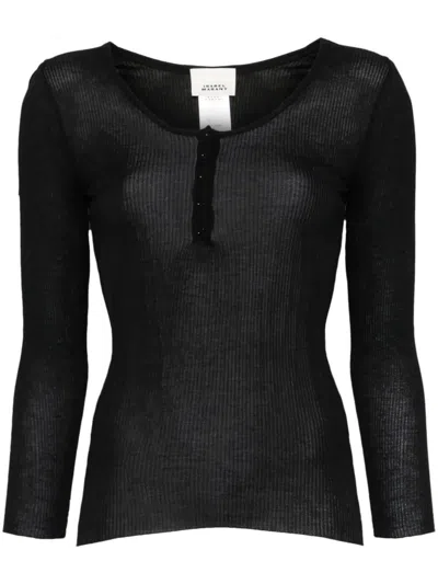 ISABEL MARANT LAMYLIC LONG SLEEVE COTTON TOP
