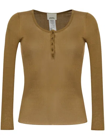 ISABEL MARANT LAMYLIC LONG SLEEVE COTTON TOP
