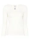 Isabel Marant Long Sleeve Cotton Top In White
