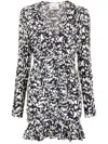 Isabel Marant Lara Floral-print Mini Dress In Black