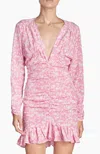 Isabel Marant Lara V-neck Floral Mini Dress In Pink