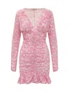 Isabel Marant Lara V-neck Floral Mini Dress In Pink