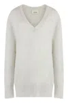Isabel Marant Larana Cashmere Blend Pullover In Grey