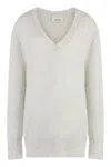 Isabel Marant Black Silk Blend Larana Sweater In Grey