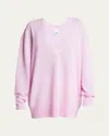 Isabel Marant Larana Oversized V-neck Cashmere Sweater In Light Pink