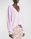 Isabel Marant Larana Oversized V-neck Cashmere Sweater In Light Pink
