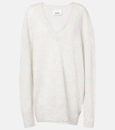 Isabel Marant Larana Silk, Alpaca And Cashmere Sweater In White