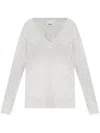 Isabel Marant Black Silk Blend Larana Sweater In Grey