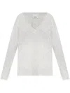 Isabel Marant Black Silk Blend Larana Sweater In Grey