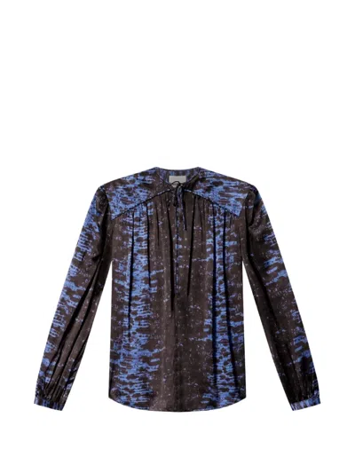 Isabel Marant Laraya Silk Blouse In Blue