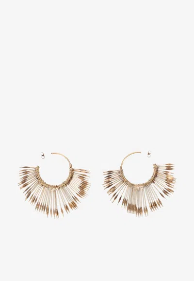 Isabel Marant Large Brass Hoop Earrings In Brown