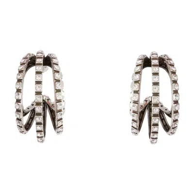 Isabel Marant Large Hoop Earrings -  - Metal - Silver-plated In Transparent