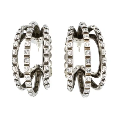 Pre-owned Isabel Marant Large Hoop Earrings 'transparent/silver' | Women's Size Onesize