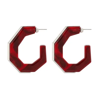 Isabel Marant Large Hoops Earrings -  - Synthetic - Silver In Red