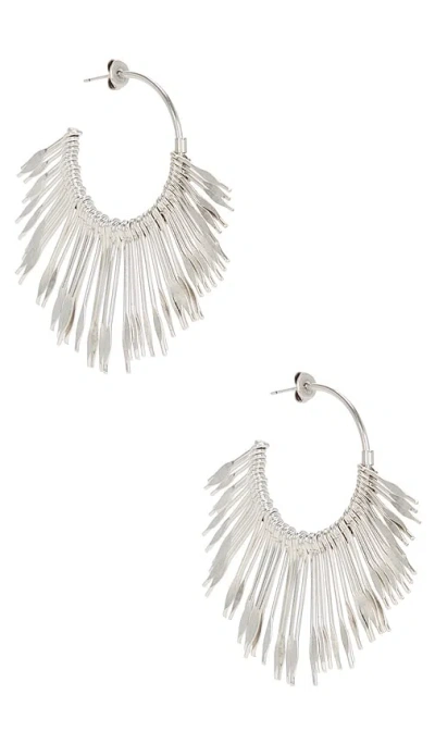 Isabel Marant Fringed Hoop Earrings In Silver