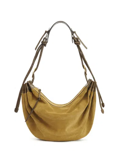 Isabel Marant Large Maia Half-moon Braided-strap Shoulder Bag In Brown