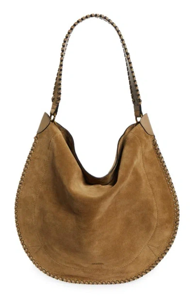 Isabel Marant Large Oskan Suede Hobo Bag In Brown