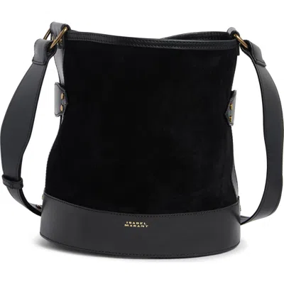 Isabel Marant Large Samara Suede Bucket Bag In Black