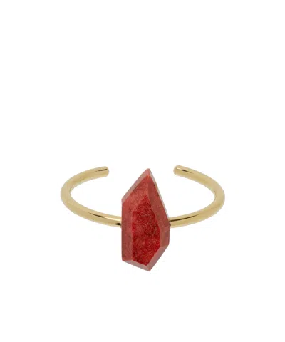 Isabel Marant Gold & Orange Large Stone Bracelet In 11or Orange