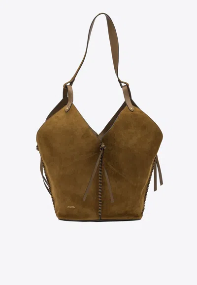 Isabel Marant Large Tampa Suede Shoulder Bag In Brown