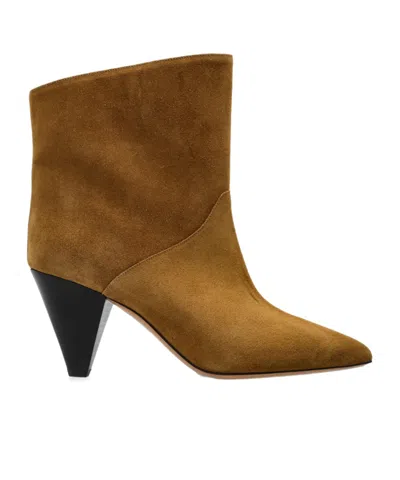 Isabel Marant Larta Pointed-toe Ankle Boots In Brown