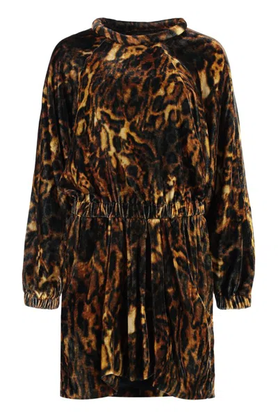 ISABEL MARANT ISABEL MARANT LASSIE TIGER PRINTED ELASTICATED WAIST DRESS