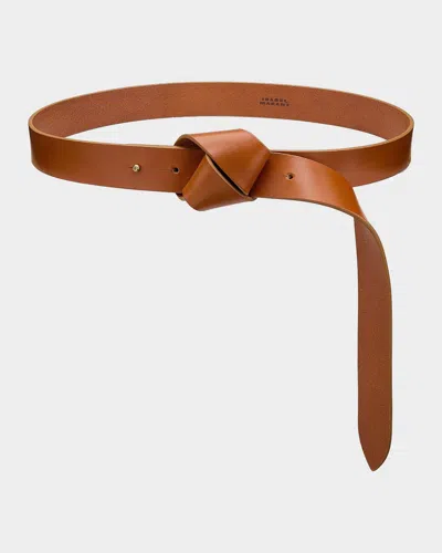 Isabel Marant Lassio Knotted Leather Belt In Natural
