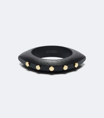 Isabel Marant Layla Studded Wood Bangle In Black